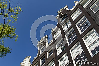 Canal houses in Amsterdam. Stock Photo