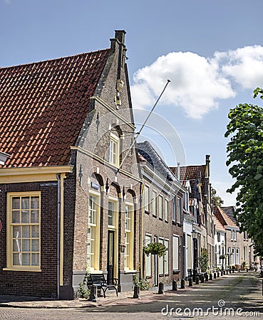 Canal houses in a Dutch town Editorial Stock Photo