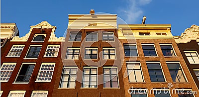 Canal houses facade in The Netherlands Stock Photo