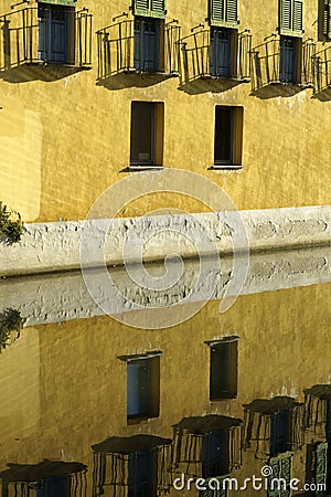 Canal of Martesana at Milan, Italy Stock Photo