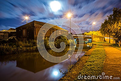 The canal at night Stock Photo