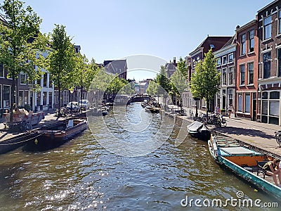 Oude Rijn, Leiden Editorial Stock Photo