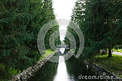 Canal in the park Stock Photo