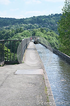 Canal on Pontcysyllte Aqueduct Llangollen Wales UK Editorial Stock Photo