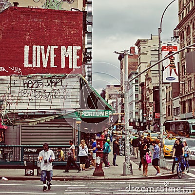 Canal street and Broadway in NYC Editorial Stock Photo