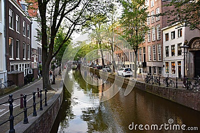 The canal streets of Amsterdam, Holland, the Netherlands Editorial Stock Photo