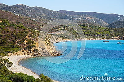 Is Canaleddus and Mari Pintau beaches in Sardinia Stock Photo