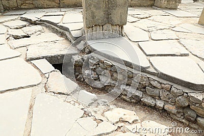 Canalization on palace Knossos archeological site on Crete Stock Photo