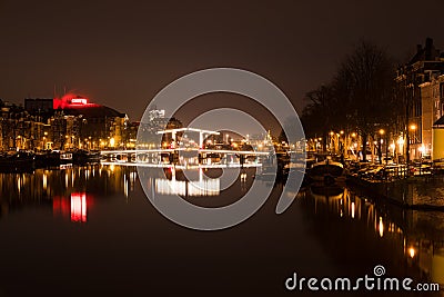 Night in Amsterdam Editorial Stock Photo