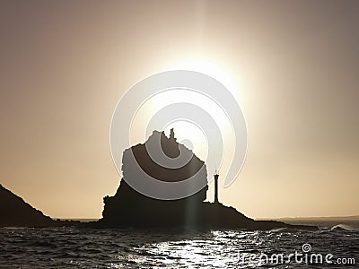 Canary Island sunset at Lanzarote Stock Photo