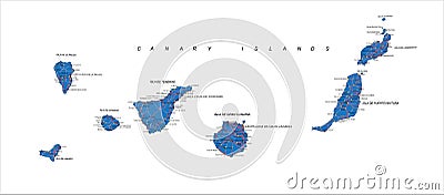 Canary Islands map Vector Illustration