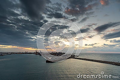 Sunset and clouds over Cadiz Spain Editorial Stock Photo