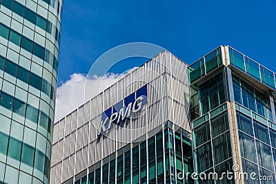 A typical view in canary wharf in London Editorial Stock Photo