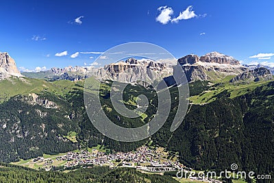 Canazei aerial view Stock Photo
