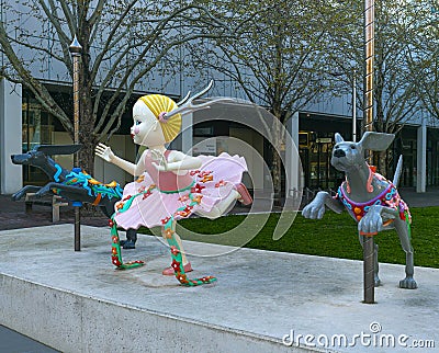 Public art outside of Canberra Centre in Civic,, Canberra, Australia Editorial Stock Photo