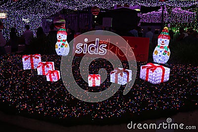 The Canberra Sids and Kids light display Editorial Stock Photo