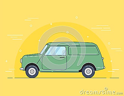 Vector illustration of a mini van car trip Vector Illustration