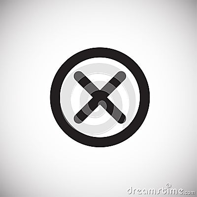 Cancel close button on white background Vector Illustration