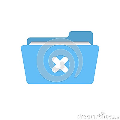 Cancel close delete exit folder logout remove icon Vector Illustration