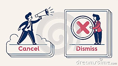 Cancel and Dismiss buttons for user interface design vector design Generative AI Vector Illustration