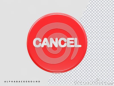 Cancel icon vector illustration element 3d rendering transparent eps Vector Illustration