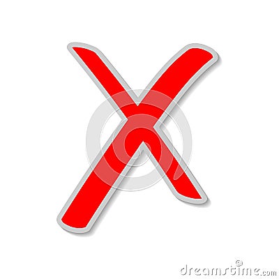 Cancel, no, erase, reject, remove, clear button Vector Illustration