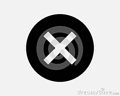 Cancel Round Icon Reject Object Not Allowed Prohibited Error Problem Delete Cross X Forbidden Black Vector Clipart Sign Symbol Vector Illustration