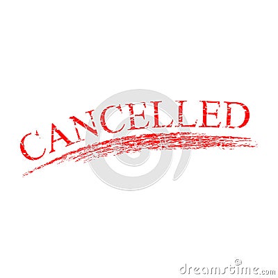 cancelled or cancel red simpe vector rubber stamp effect Vector Illustration