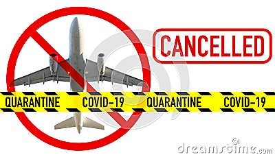 Cancelled flight for Covid-19 Stock Photo