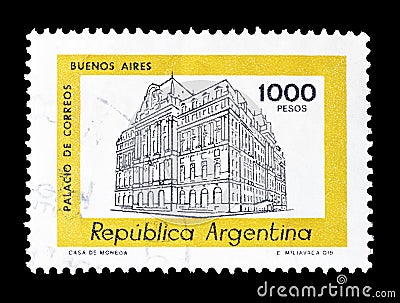 Argentina on postage stamps Editorial Stock Photo