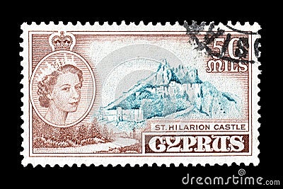 Cancelled postage stamp printed by Cyprus Editorial Stock Photo