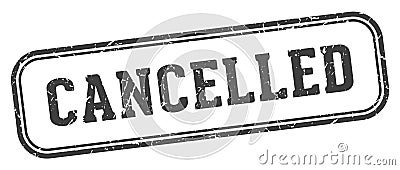 cancelled stamp. cancelled rectangular stamp on white background Vector Illustration