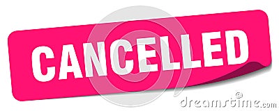 cancelled sticker. cancelled label Vector Illustration