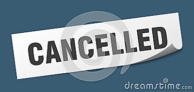 cancelled sticker. Vector Illustration