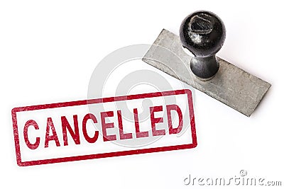 Cancelled text sign label stamp. Stock Photo