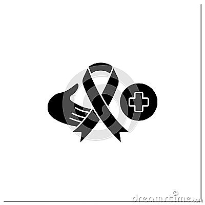 Cancer care glyph icon Vector Illustration