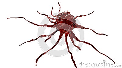 Cancer cell, close-up view Cartoon Illustration