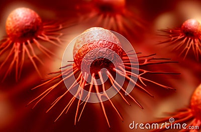 Cancer cell Cartoon Illustration