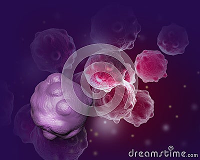 Cancer cells in human body Cartoon Illustration