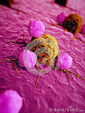 cancer cells Cartoon Illustration