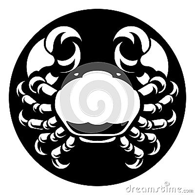 Cancer Crab Zodiac Horoscope Sign Vector Illustration