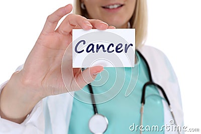 Cancer disease ill illness diagnosis awareness therapy doctor nu Stock Photo