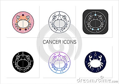 Cancer icons set Vector Illustration