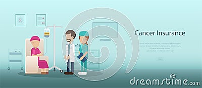 Cancer insurance banner Vector Illustration