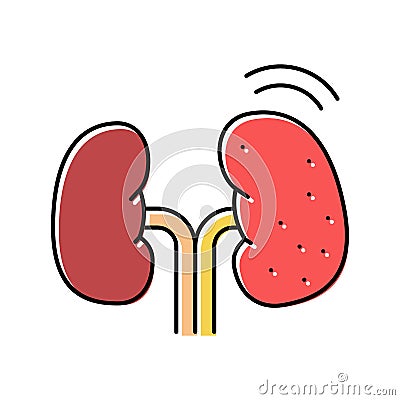 cancer kidney color icon vector illustration Vector Illustration