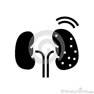 cancer kidney glyph icon vector illustration Cartoon Illustration