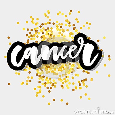 Cancer lettering Calligraphy Brush Text horoscope Zodiac sign illustration Stock Photo