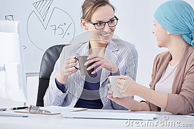 Cancer patient and oncologist Stock Photo