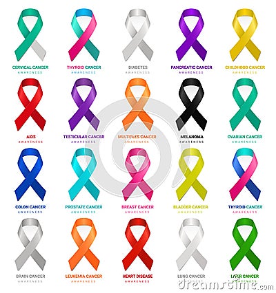 Cancer ribbons. Vector. Vector Illustration