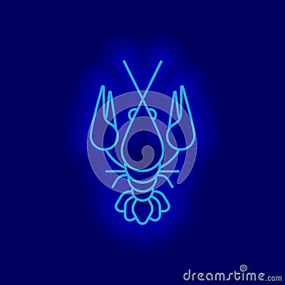 Cancer star sign Crayfish astrological symbol, logo, emblem. Thin line geometric illustration. Outline vector zodiac symbol Vector Illustration